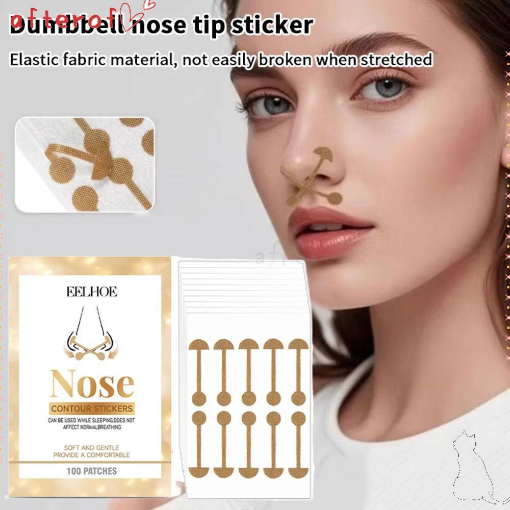 AFTEROF 100PCS Dumbbell Nose Tip Patch, Nose Shrink Invisible Nose Contouring Nose Patch Face Care