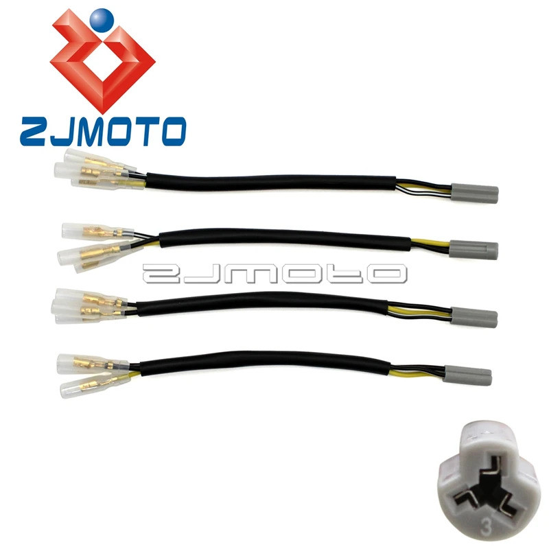 ZJ 4xรถจักรยานยนต์Turnสัญญาณอะแดปเตอร์ปลั๊กไฟสำหรับYamaha YZF R6 R1 FZ6 FZ6R FZ09 FZ10 FZ-1 TMAX