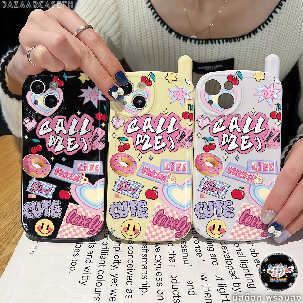 ส่งจากไทย เคสสำหรับไอโฟน17 ลายชมพูน่ารัก โดนัท เคสโทรศัพท์อิฐ RetroTPU For IPhone17 16 15 14 11 12 13ProMax XSXR 7/8Plus