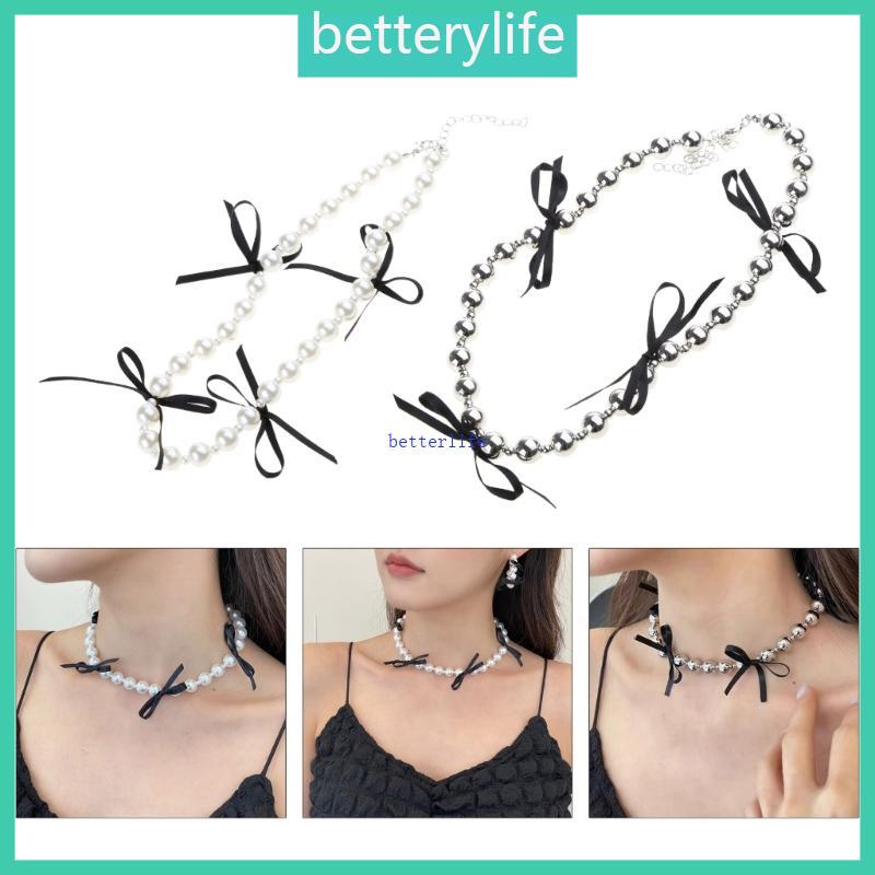 BTF สร้อยคอไข่มุกเทียมแบบโซ่กระดูกไหปลาร้า