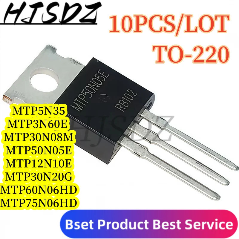 5pcs MTP30N08M MTP75N06HD MTP30N20G MTP50N05E MTP5N35 MTP3N60E MTP60N06HD MTP12N10E TO-220 Field Eff
