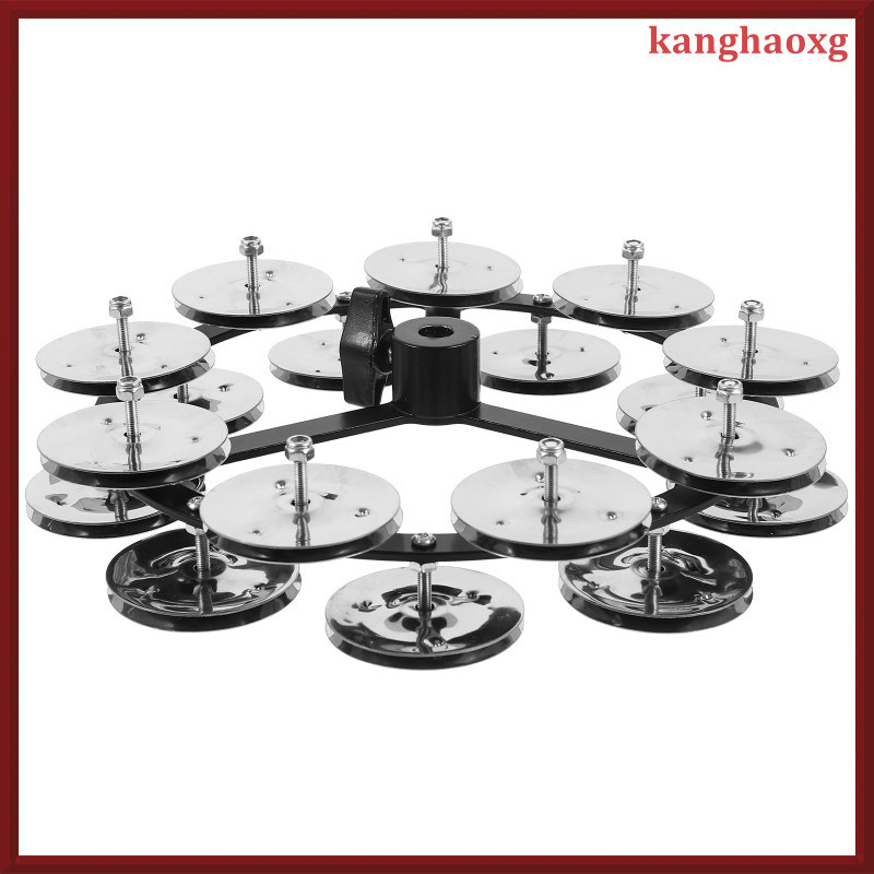 Professional Double Row Hihat Cymbal Tambourine สําหรับกลองชุด Silver kanghaoxg