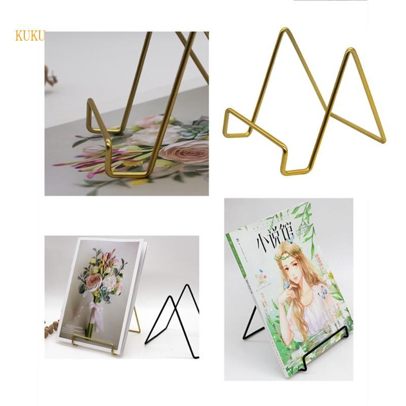 KU * Modern Geometric Iron Desktop Organizer ชั้นวางสําหรับ Office Home Storage Rack