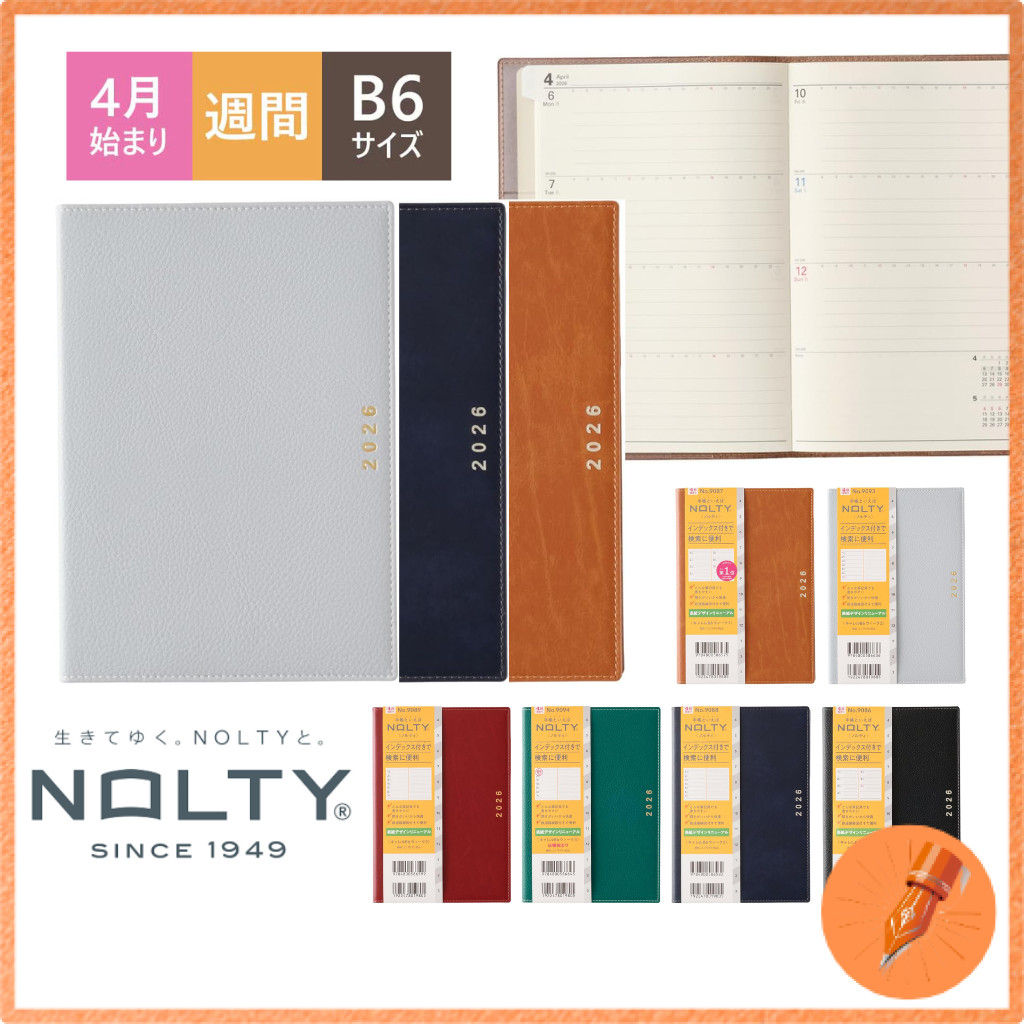 NOLTY Carrel B6 Weekly Planner April 2026 Start Various Colors