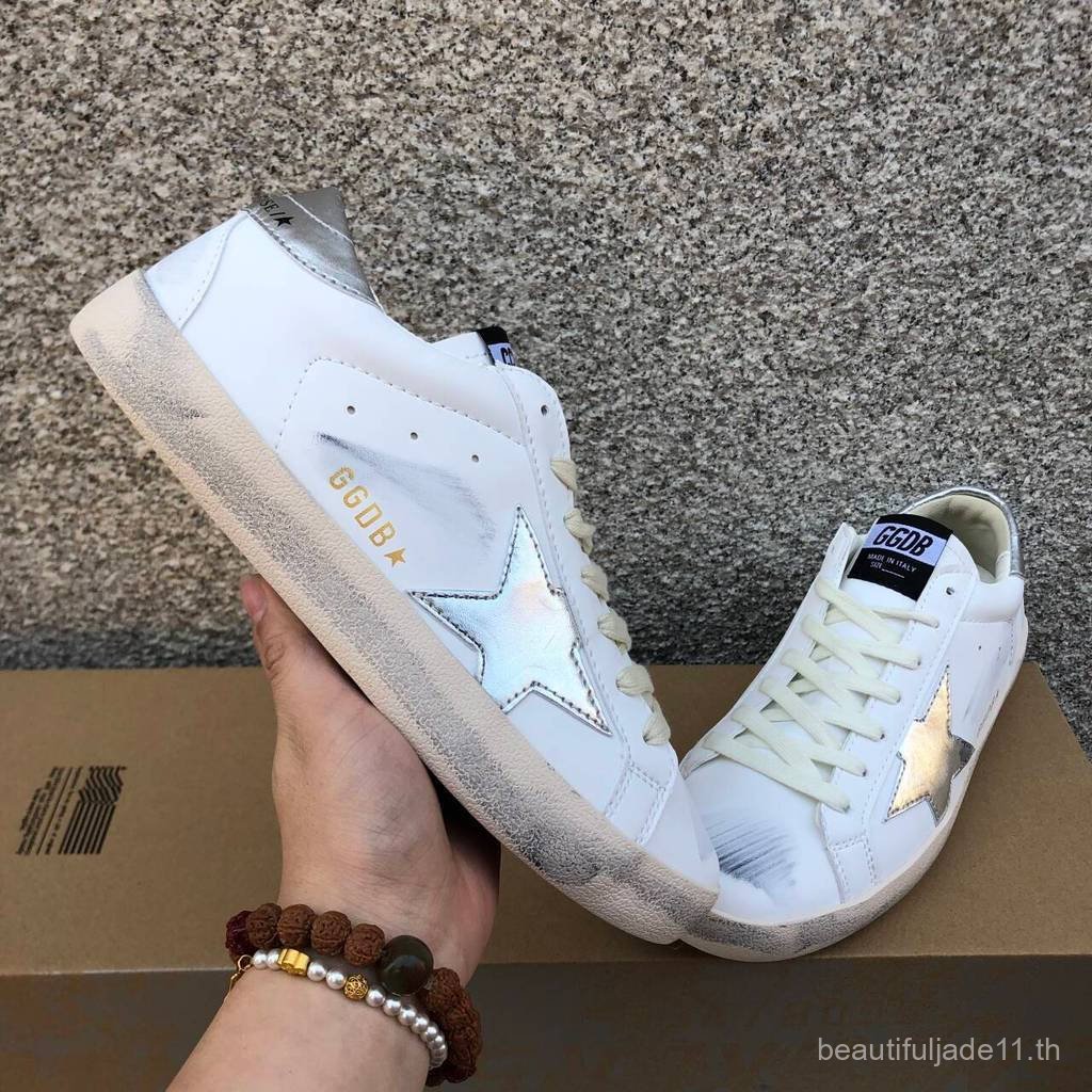 Golden Goose Star รองเท้าผ้าใบแฟชั่น Low-Top Distressed Dirty Shoes N7T4