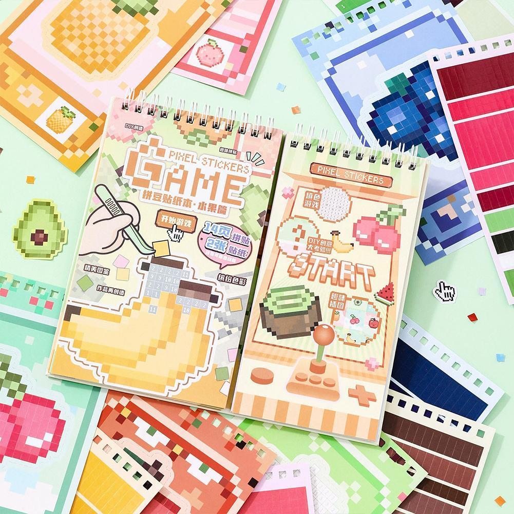 ลูกปัดศิลปะสติ๊กเกอร์เกลียวโน๊ตบุ๊คคุณภาพสูง 2D การ์ตูน Mini Craft การศึกษา Journal Q0H8