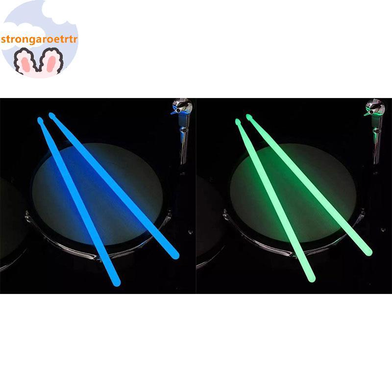 Strongaroetrtr 1 คู่ 5A Luminous Drum Stis Drum Set Fluorescent Drumstis Glow in The Dark VN