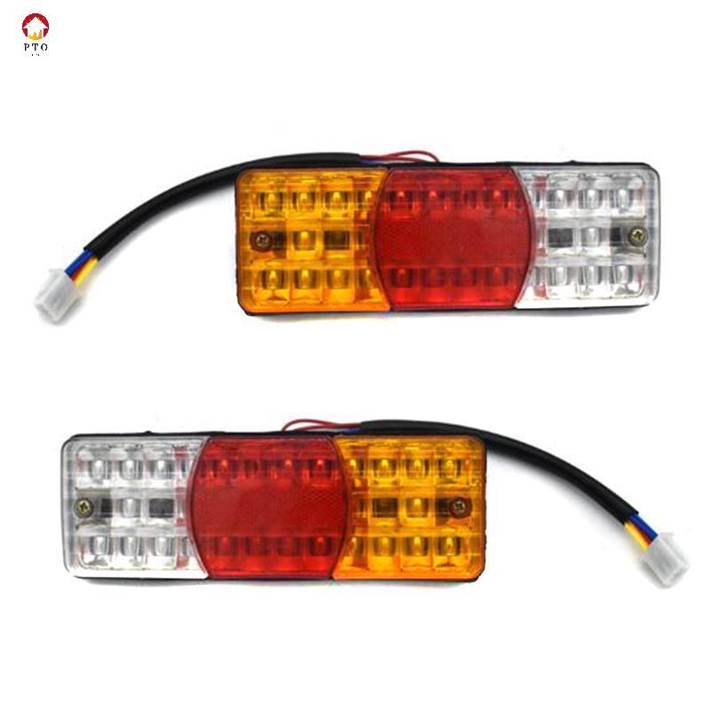 [pto] 3 สี LED ไฟท้ายกันน้ําย้อนกลับหยุดเบรคไฟเลี้ยวรถจักรยานยนต์ 12V [TH]