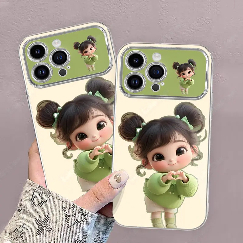 เคสโทรศัพท์ PremiumShell ดีไซน์ลายเด็กผู้หญิงน่ารัก ใช้ได้กับ iPhone 11/13/14/15 Pro/16/17 Pro/16ProMax เคสนุ่มคุณภาพสูง