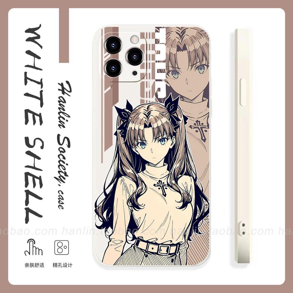 Fate Tohsaka Rin pattern Case iPhone 17 16 iPhone 15 14 13 12 11 Plus Pro Max X SE 7 6 TPU Clear Cas