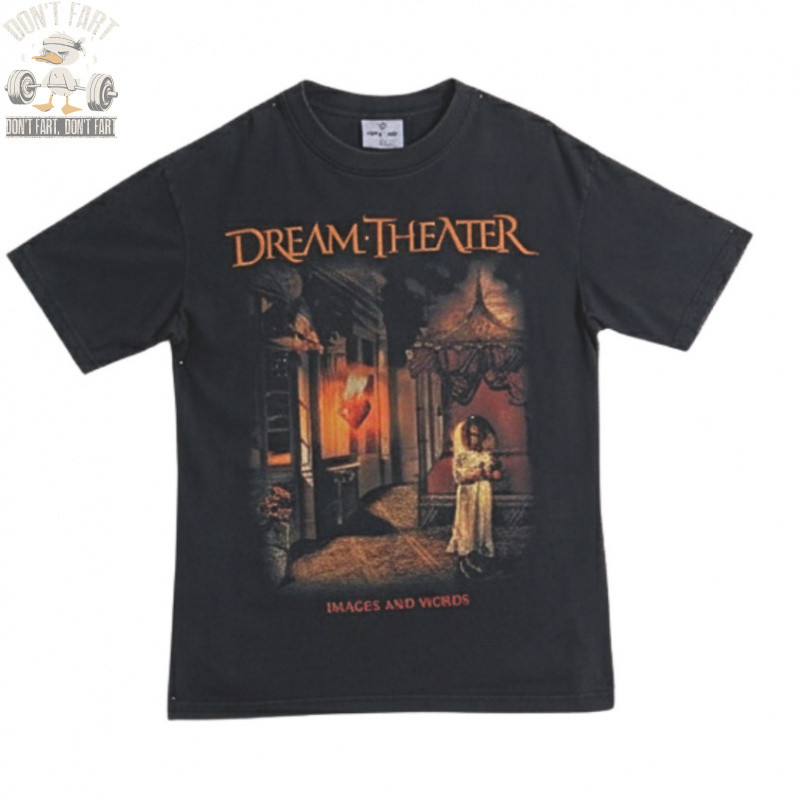 Rocket Lab  DREAM THEATER สีเฟด เสื้อยืด ผ้าคอตตอนพรีเมี่ยม USA สกรีนแบบ DTG งานละเอียดคุณภาพคมชัด R