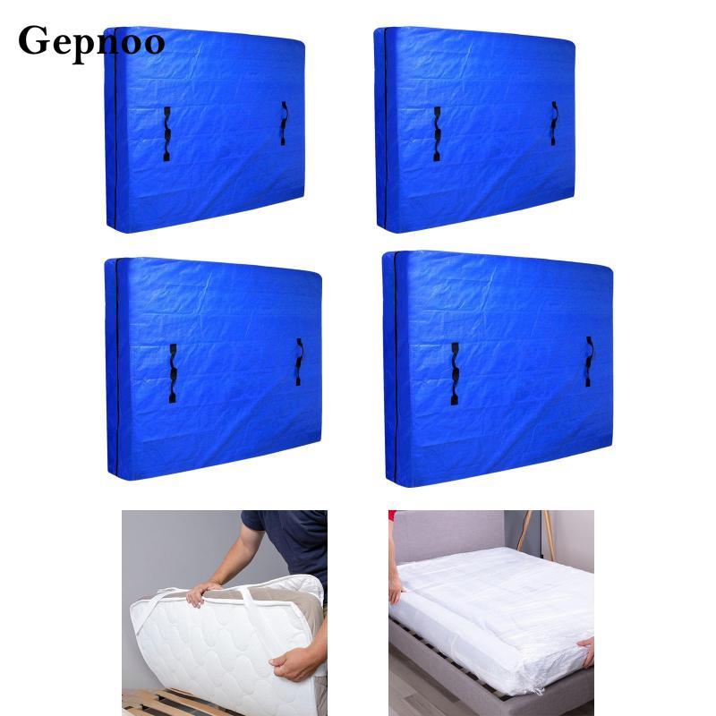 [Gepnoo] กระเป๋าที่นอนแบบใช้ซ้ําได้ผ้าคลุมที่นอนกันน้ําปิดซิปป้องกันที่นอนสําหรับบ้านย้ายจัดส่งบรรจุ