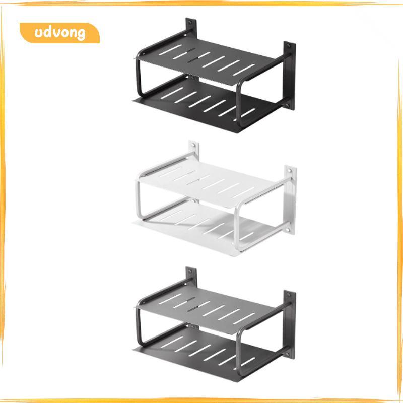 [udvong] 2 ชั้นกล่อง Router Bracket 11.81 "X8.27" อลูมิเนียม House Organizer ชั้นวางเราเตอร์สําหรับซ