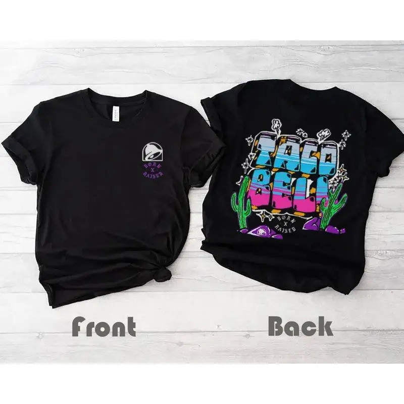 เสื้อยืดสไตล์วินเทจ Taco Bell Born X Raised