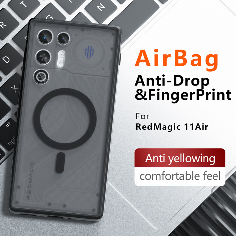 สําหรับ Red Magic 11 Air Case ELVEV Anti-drop ถุงลมนิรภัย Hard PC Matte Skin-feeling ดูดฝาครอบโทรศัพท์