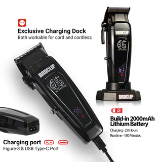 2026 อัพเกรดใหม่ Professional BRDCLIP BRD106 Hair Clipper 7500RPM ร้านทําผม Trimmer DLC ใบมีดใหม่ฐาน Charger เครื่องมือตัดผม