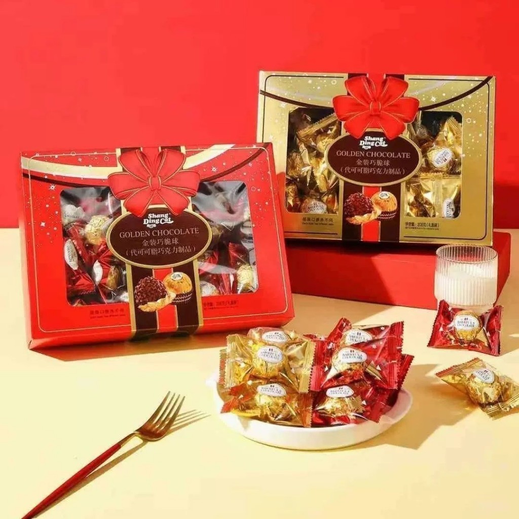 ใหม่ ช็อคโกแลต เวเฟอร์ GOLDEN CHOCOLATE 128g. 24ชิ้น บิสกิตเคลือบ ช๊อคบอล หอมหวาน กรุบกรอบ ของขวัญวาเลนไทน์ อร่อย