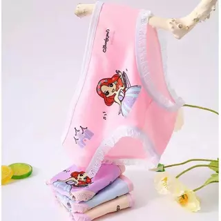 แพ็ก 4 สีสุดคิวท์! กางเกงในเด็กหญิง 5-12 ขวบ ทรงสามเหลี่ยมนุ่ม เบา ระบายอากาศดี ไม่รัดพุง ใส่สบายทั้งวัน Y38