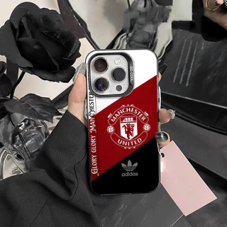 เคสไอโฟนiPhone 17 Pro Max สโมสรดาวฟุตบอล Simple สีทึบ Frosted Electroplate เลนส์ป้องกันเคสโทรศัพท์สําหรับ iPhone 17 Pro Max 16 15 14 13 12 11 7 8 Plus X Xr Xs Max