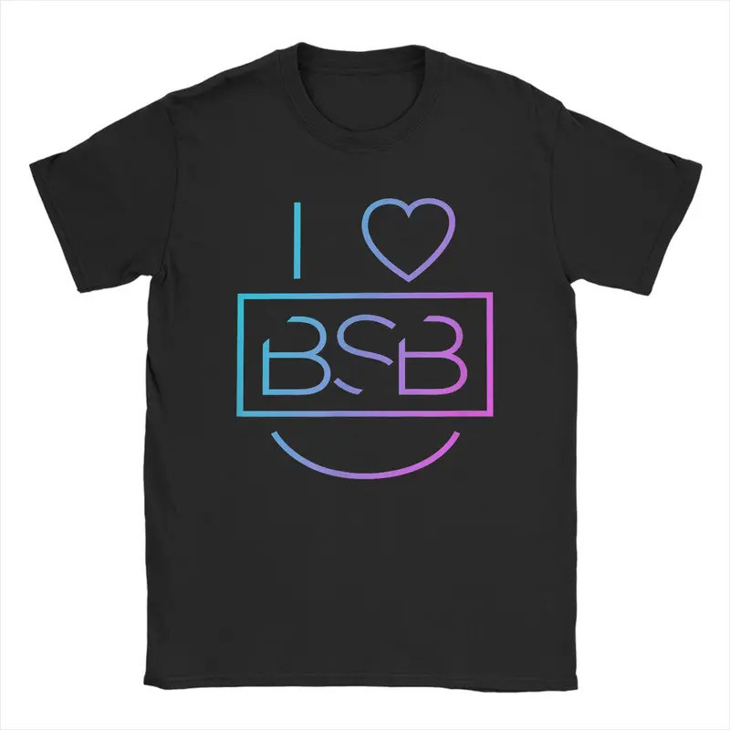เสื้อยืดโลโก้ I Heart BSB Backstreet Boys สำหรับผู้ชาย เสื้อยืดคอตตอนลายวงดนตรี ดีไซน์แปลกใหม่ คอกลม