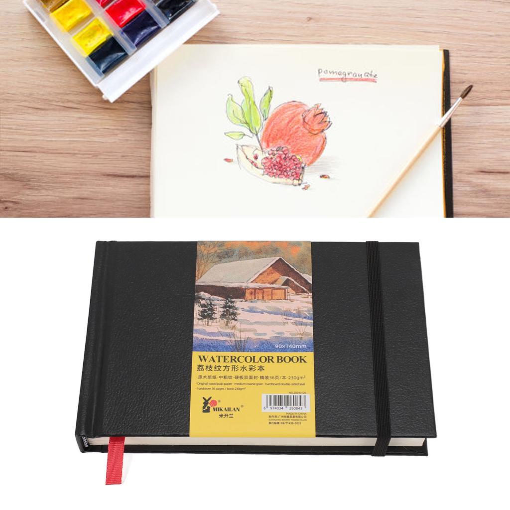 หกxx สมุดสเก็ตช์สีน้ําปรับปรุงทักษะพื้นผิวเรียบ 36 แผ่น 230 แกรมศิลปะกระดาษแบบพกพาสองด้านสําหรับเดิน