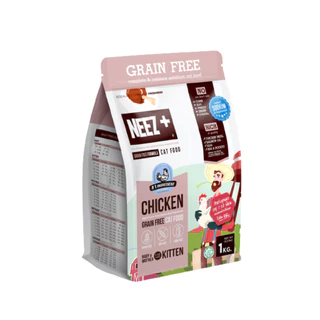 NEEZ+ Grain Free นีซพลัส อาหารเม็ดแมว สูตรไม่มีธัญพืช เม็ดกินง่าย ถุงซีลแน่น เม็ดแมว ขนาด 1 kg