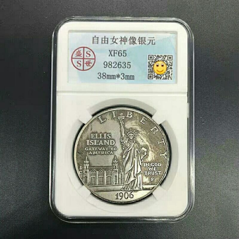 HELLO~~ Silver Dollar Silver Coin Collection ต่างประเทศเงินรูปปั้น Liberty Silver Dollar Grade Coin 