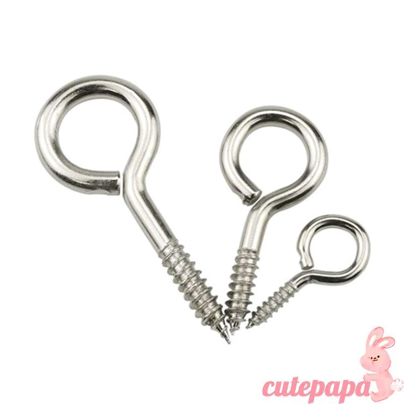 Cutep 20 ชิ้น M3 M4 M5 Eye-Shape แหวนตะขอโลหะถ้วยตะขอครัวเรือนเกลียวตะขอชุด
