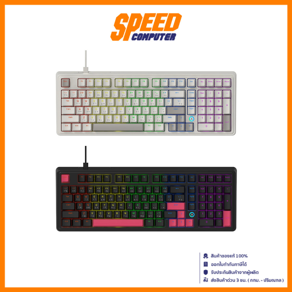 AJAZZ AK980 Wired Mechanical Red Switch (Retro / Black) | Keyboard (คีย์บอร์ด) | By Speed Computer