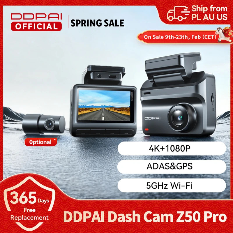 DDPAI Z50 Pro Dash Cam 4K รถ DVR 3 "IPS หน้าจอ 5GHz WiFi GPS ADAS 24H จอภาพที่จอดรถด้านหน้าและด้านหล