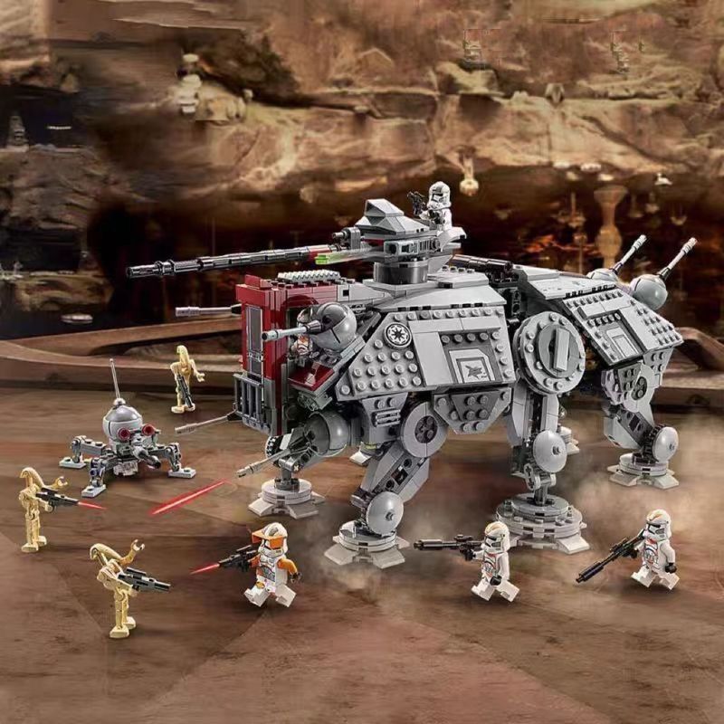 เข้ากันได้กับ Lego 75337 Star Wars Series AT-TE Walker เด็กการศึกษาประกอบอาคารบล็อกของเล่นของขวัญ C