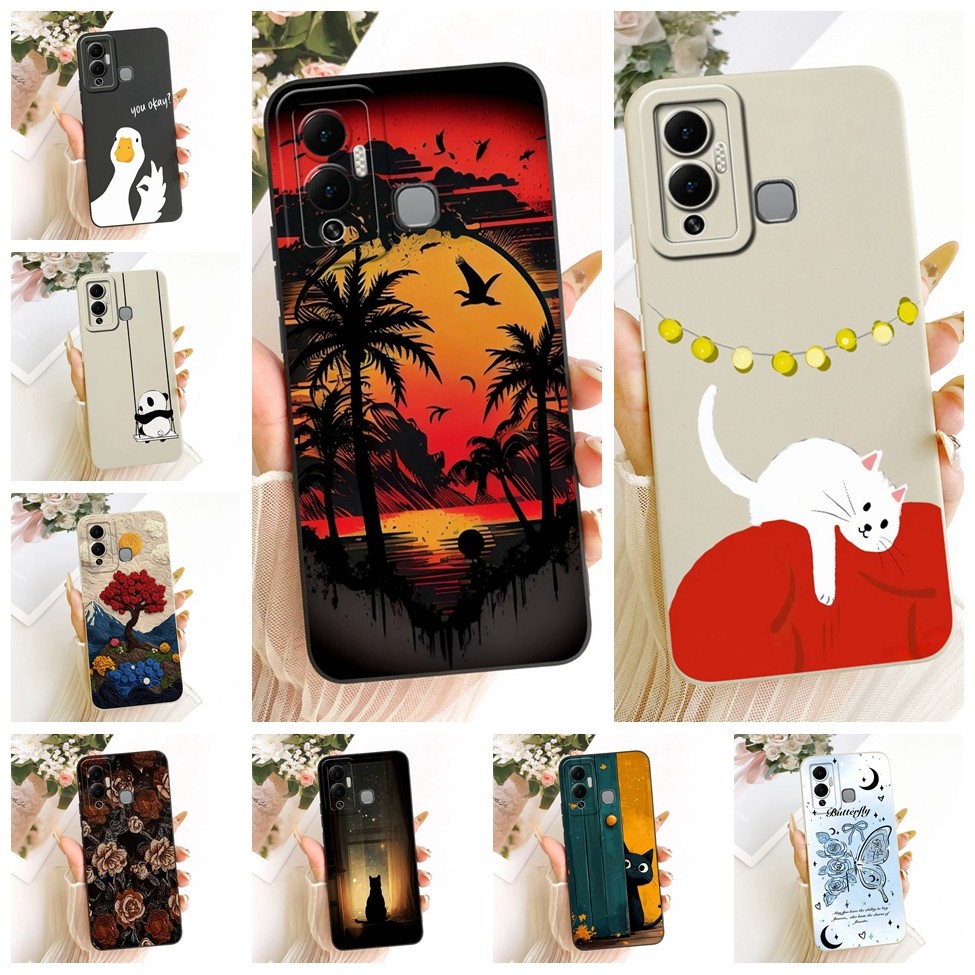 Infinix Hot 12 Play Case แฟชั่นหรูหรา Cool Kawaii น่ารักทาสีซิลิคอนปลอก Infinix X6816C X6816