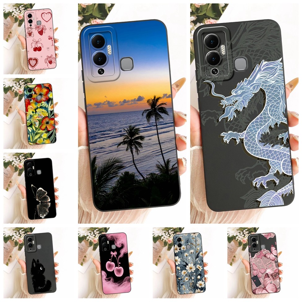 ปลอก Infinix Hot 12 Play Cover แฟชั่นการ์ตูนน่ารักตลกทาสีซิลิโคนเคสโทรศัพท์ X6816 X6816C