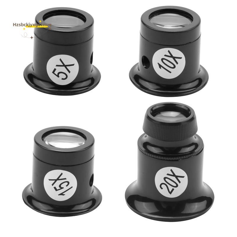 Hzsbckjyxgs1uq4PCS Loupe แว่นขยายแว่นตาชุด 5X 10X 15X 20X นาฬิกาซ่อม Loupe แว่นขยายชุดสําหรับนาฬิกา 