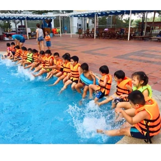เสื้อชูชีพผู้ใหญ่ เสื้อชูชีพเด็ก เบอร์ 1-7 โฟมหนา นุ่ม เกรด A ไม่อมน้ำ [ สีส้ม ] พร้อมนกหวีด