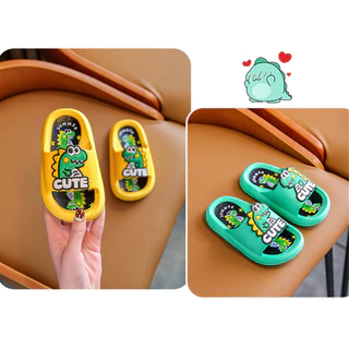 รองเท้าแตะเด็ก PVC ลายไดโนเสาร์การ์ตูน กันลื่น สวมใส่สบาย สำหรับเด็กผู้ชาย ใช้ได้ทั้งในบ้านและนอกบ้าน