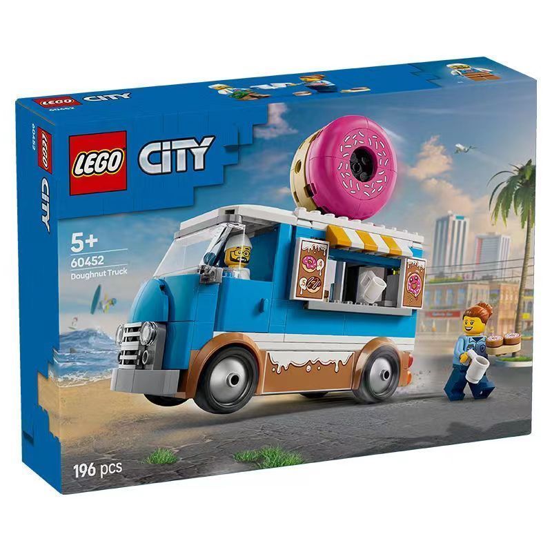 เลโก้บล็อกตัวต่อ 60452 Donut Dining Truck City Series ประกอบของเล่นรถยนต์