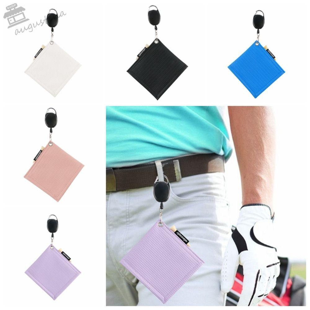 AUGUSTINA Golf Towel, Square with Carabiner Hook Golf Club Towel, Golf Supplies Double-sided Clean M