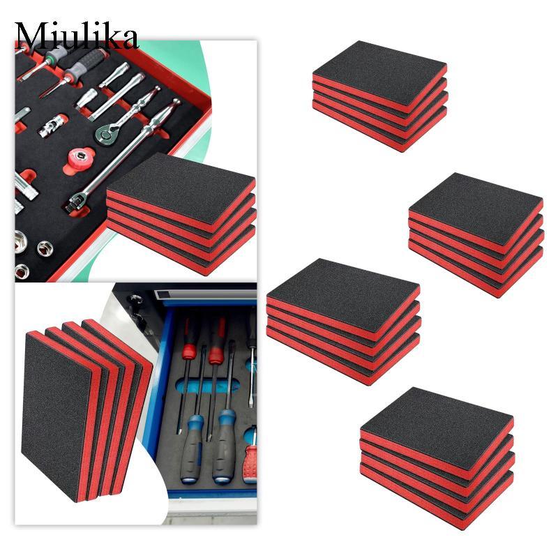 Miulika กล่องเครื่องมือโฟม Organizer แผ่น Cuttable EPE โฟม Shadow ใส่สําหรับเครื่องมือพลาสติกคอนเทนเ