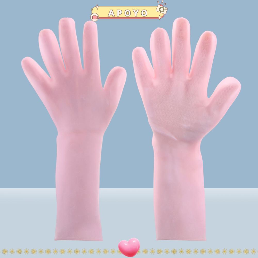 APOYO Feet Care Socks Spa Home สําหรับซ่อมซิลิโคนอ่อนนุ่มแตกล้างทําความสะอาดได้ถุงเท้าซิลิโคนยาว