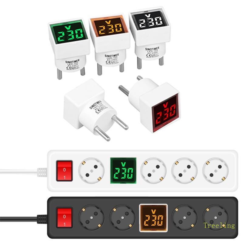 Treeling AC220V 230V แรงดันไฟฟ้าแบบดิจิตอลระบุการบริโภคต่ําจอแสดงผล LED ไฟฟ้าแรงดันไฟฟ้า Meter Digital Square Displ