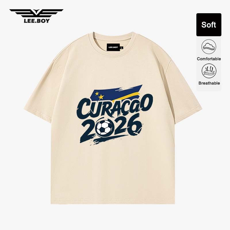เสื้อเชิ้ตผู้ชาย หลวมและสะดวกสบาย FIFA World Cup 2026™ CURAÇAO ฤดูร้อน แนวโน้ม (ส่งเร็ว จัดส่งจากไทย)