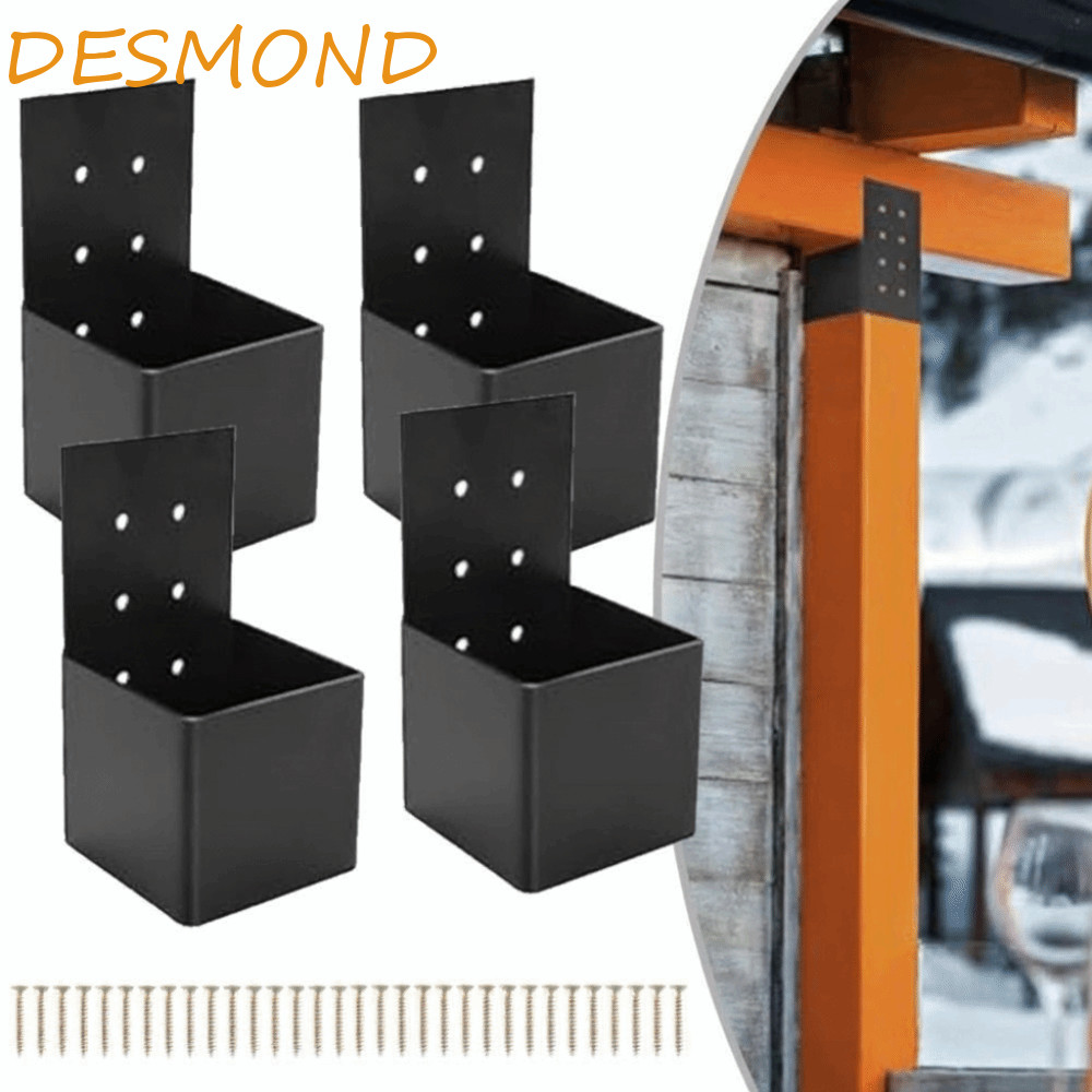 ขั้วต่อรางดาดฟ้า DESMOND, สีดําทนทาน Pergola Bracket, พร้อมสกรู Heavy Duty โลหะติดผนัง Pergola อุปกร