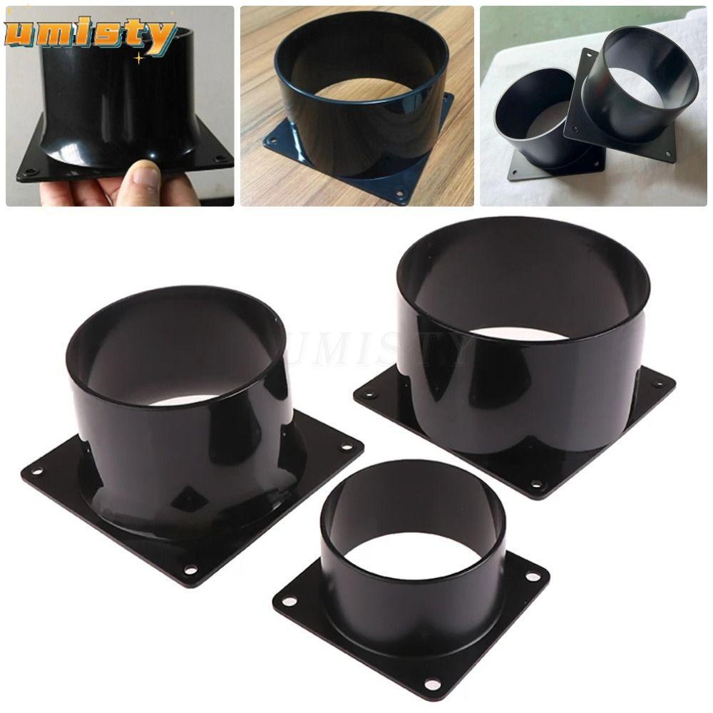 Umisty 1 ชิ้น Air Inlet และ Outlet,สีดําสแควร์ด้านล่างหน้าแปลนเชื่อมต่อ,ท่อ 75/100/120/150 มิลลิเมตร ABS Air Ducting การเชื่อมต่อหน้าแปลนสําหรับเชื่อมต่อ Ventilati