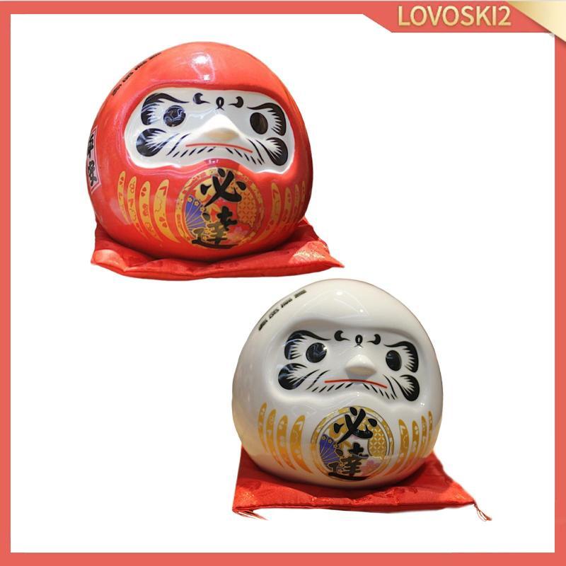 [Lovoski2] กระปุกออมสินเซรามิค Daruma ตุ๊กตาเครื่องประดับสะสมรูปปั้นญี่ปุ่นงานศิลปะ Feng Shui Craft 