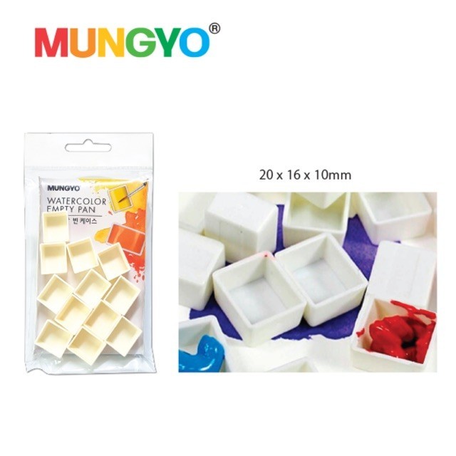 Mungyo Watercolour Empty Half Pan Refill MEPH12 I แพนสีน้ำ 12 ชิ้น