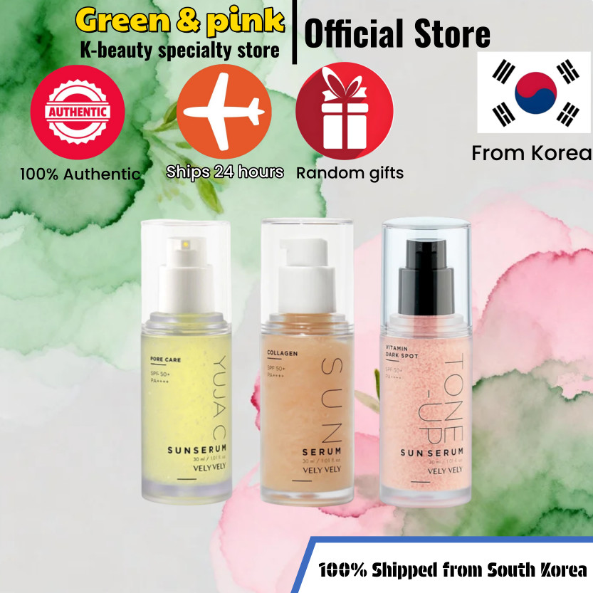 [VELY VELY] Yuja C Sun Serum 30ml/Vitamin Dark Spot Tone-up Sun Serum 30ml/ Collagen Sun Serum 30ml