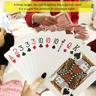 ขนาดใหญ่ยักษ์เล่นไพ่ Full Deck 54 การ์ด 12.59 ซม.เกมโป๊กเกอร์ขนาดใหญ่สําหรับเกมโป๊กเกอร์ขนาดใหญ่วันเกิด Party & เกมครอบครัว