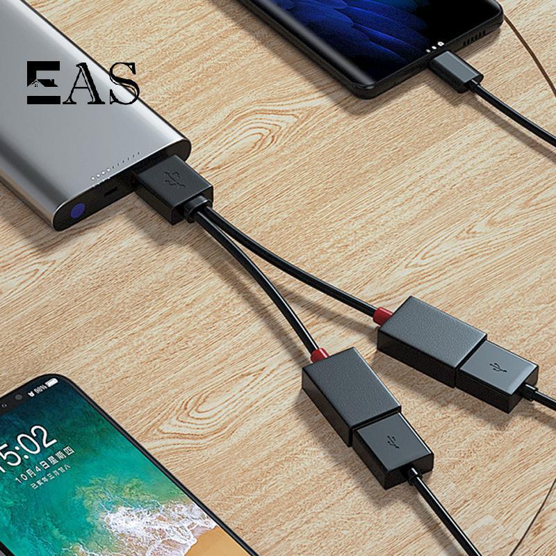 [EA] 1 In 2 Out USB HUB Car USB Splitter Cable มัลติฟังก์ชั่นอะแดปเตอร์สายไฟสายชาร์จสําหรับ Android 