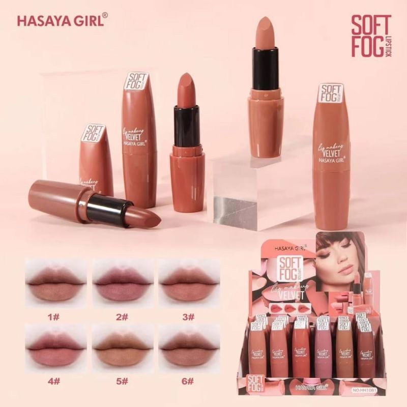 (ราคายกกล่อง 24 ชิ้น) HASAYA GIRL HH1081 MAKE UP VELVET ลิปสติกเนื้อเนียน เม็ดสีแน่น ทาไม่ตกร่อง รูปที่ 4